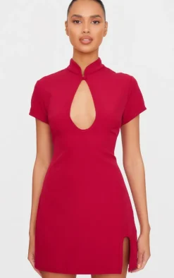 Key Hole Contrast Mini Dress-PrettyLittleThing Discount