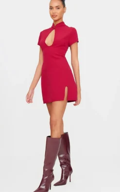 Key Hole Contrast Mini Dress-PrettyLittleThing Discount