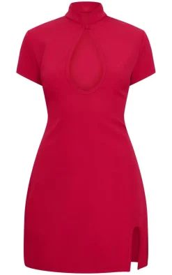 Key Hole Contrast Mini Dress-PrettyLittleThing Discount