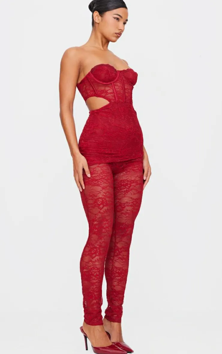 Lace Cut Out Corset Detailed Jumpsuit-PrettyLittleThing Discount