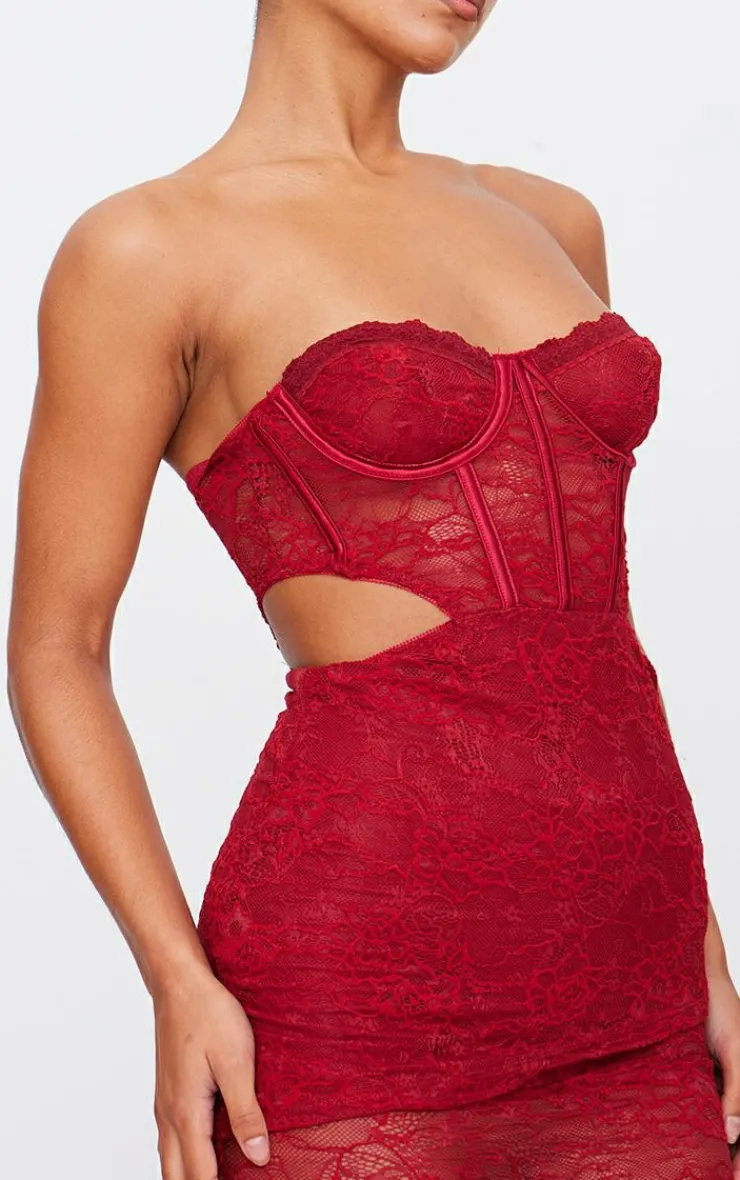 Lace Cut Out Corset Detailed Jumpsuit-PrettyLittleThing Discount