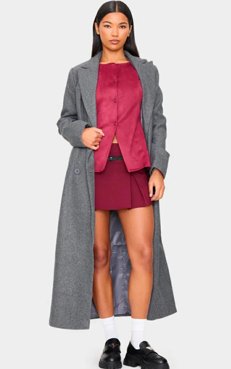 PrettyLittleThing Christmas Day Outfits*Longline Faux Suede Vest