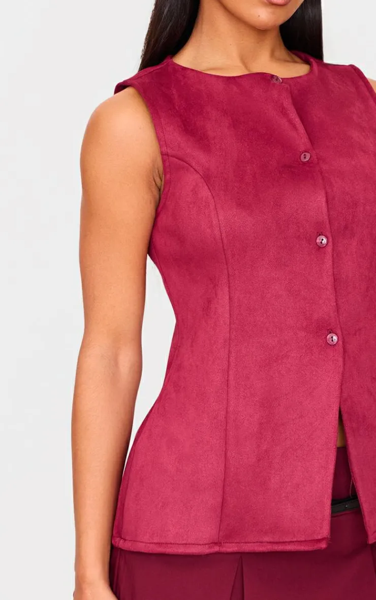PrettyLittleThing Christmas Day Outfits*Longline Faux Suede Vest
