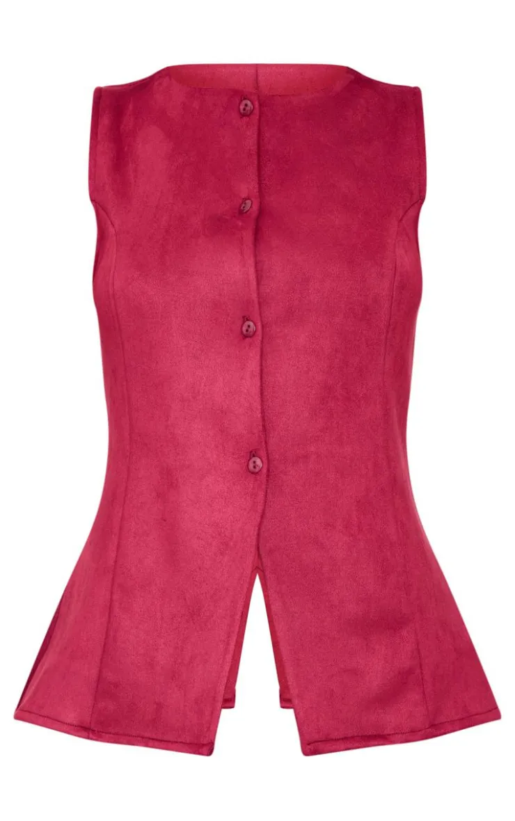 PrettyLittleThing Christmas Day Outfits*Longline Faux Suede Vest
