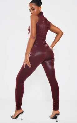 PrettyLittleThing Christmas Party Outfits*Matte Vinyl High Neck Jumpsuit