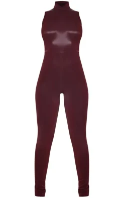 PrettyLittleThing Christmas Party Outfits*Matte Vinyl High Neck Jumpsuit