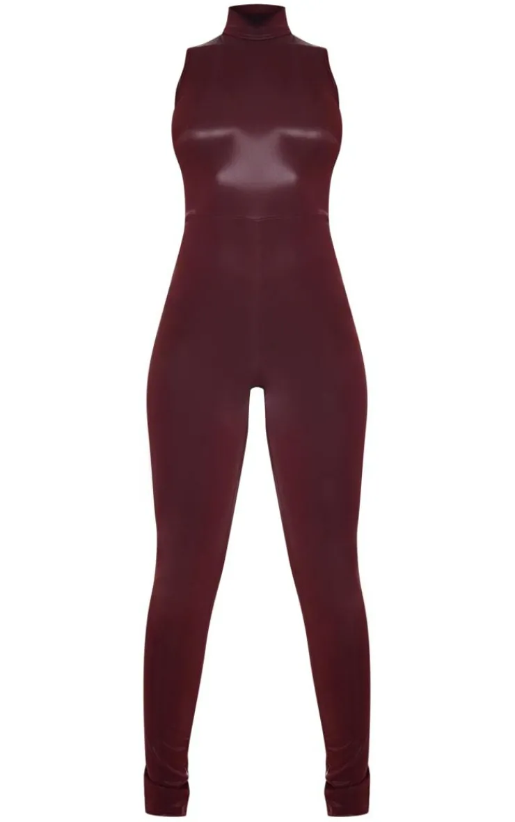 PrettyLittleThing Christmas Party Outfits*Matte Vinyl High Neck Jumpsuit