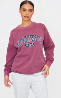 Burgundy Mayfair Athletics Oversized Sweatshirt