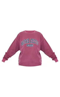 Burgundy Mayfair Athletics Oversized Sweatshirt