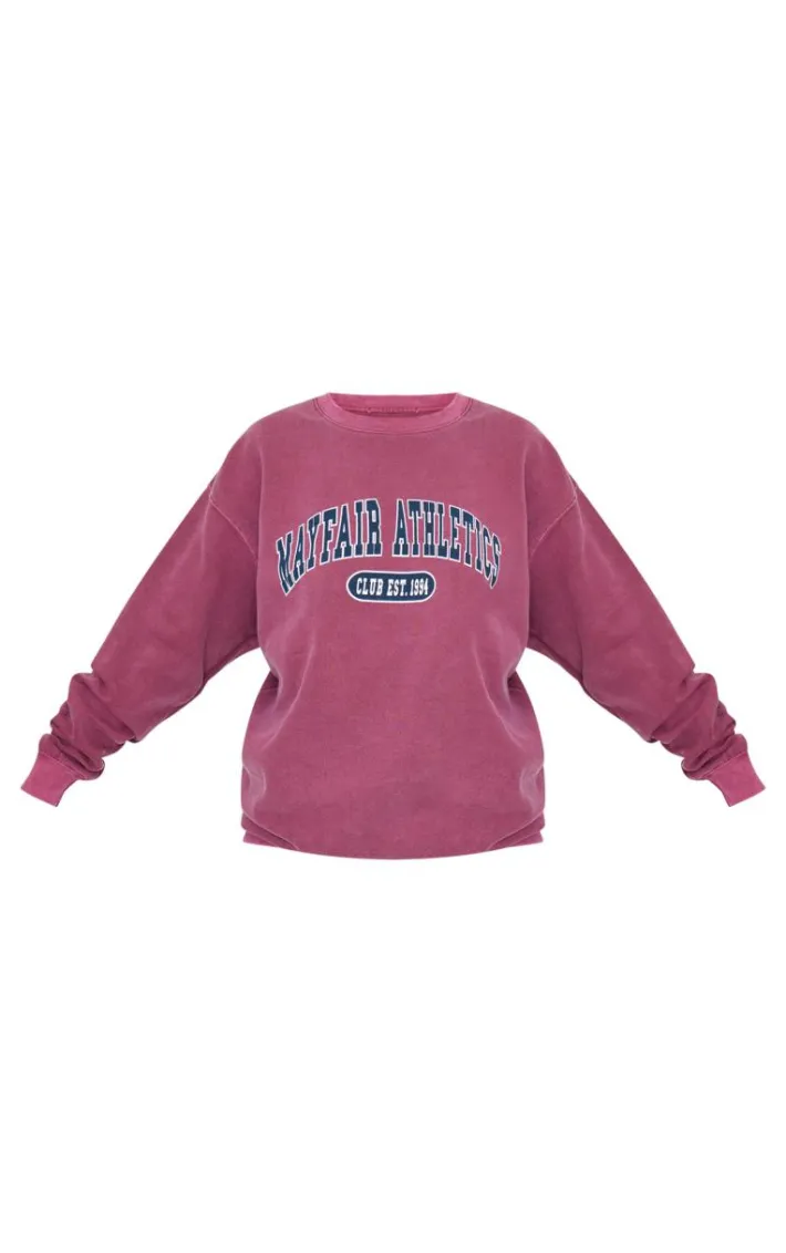 Burgundy Mayfair Athletics Oversized Sweatshirt