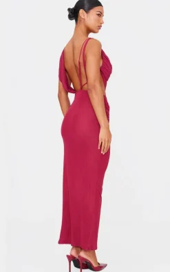 Mesh Draped Cut Out Maxi Dress-PrettyLittleThing Hot