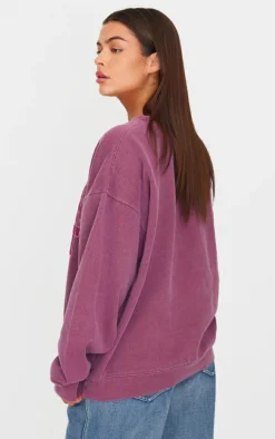 Burgundy Michigan Detroit Embroidered Sweatshirt