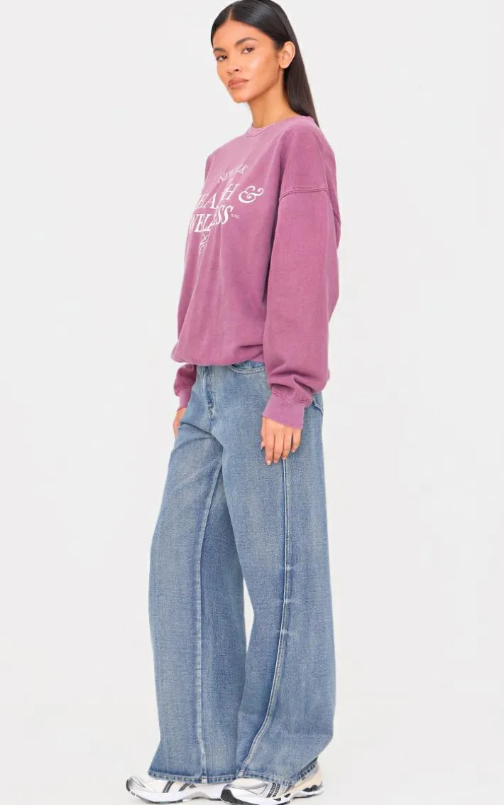 Burgundy New York Health & Wellness Printed Sweatshirt
