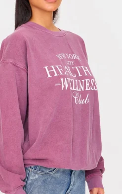 Burgundy New York Health & Wellness Printed Sweatshirt