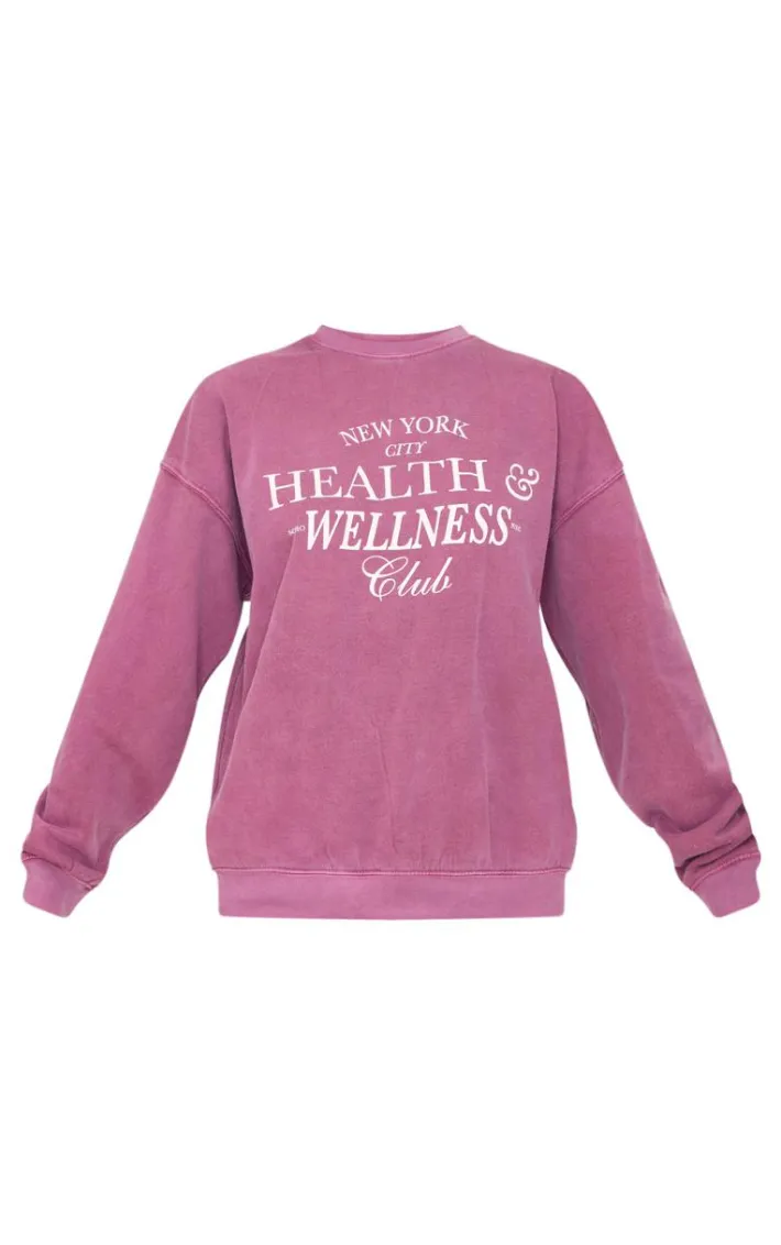 Burgundy New York Health & Wellness Printed Sweatshirt