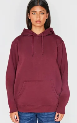 Burgundy Oversized Sweat Hoodie