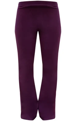 Clearance PrettyLittleThing Premium Soft Touch Skinny Flare Pants Burgundy