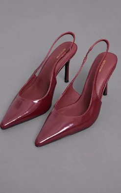 PrettyLittleThing High Heels*Pu Point Toe Sling Back High Heeled Courts