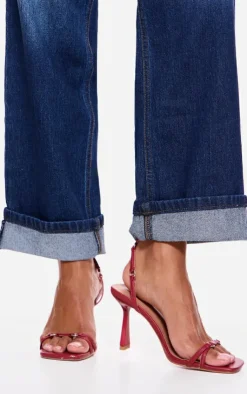 PrettyLittleThing Mid Heels*PU Square Toe Buckle Detail Barely There Mid Heeled Sandals