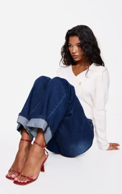 PrettyLittleThing Mid Heels*PU Square Toe Buckle Detail Barely There Mid Heeled Sandals