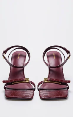 PrettyLittleThing High Heels*PU Square Toe Double Buckle High Stiletto Heeled Sandals