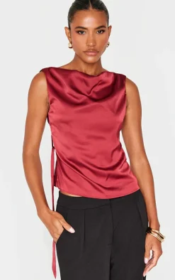 Satin Backless Long Top-PrettyLittleThing Online