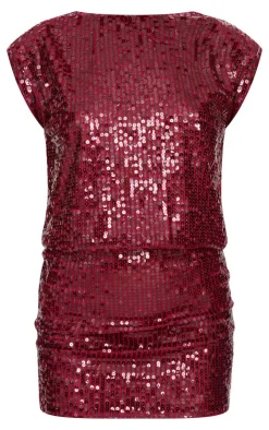 Sequin Shoulder Pad Sleeveless Bodycon Dress-PrettyLittleThing Online