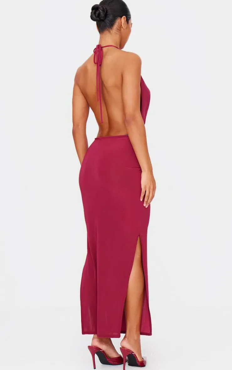 Slinky Cowl Halterneck Maxi Dress-PrettyLittleThing Best