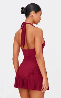 Slinky Dropped Waist Plunge Romper-PrettyLittleThing New