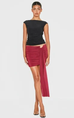 Slinky Jersey Draped Mini Skirt-PrettyLittleThing Sale