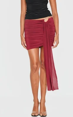 Slinky Jersey Draped Mini Skirt-PrettyLittleThing Sale