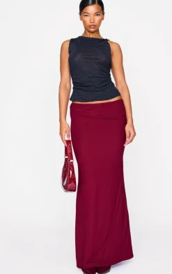 PrettyLittleThing Christmas Day Outfits*Slinky Jersey Twisted Waist Detail Maxi Skirt