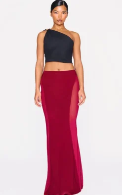 Slinky Mesh Detail Maxi Skirt-PrettyLittleThing New
