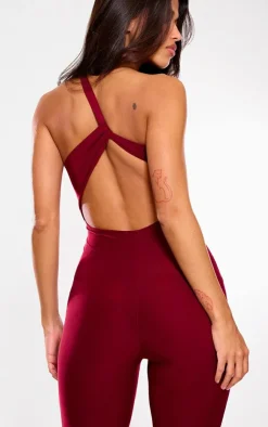 Slinky One Shoulder Twist Back Detail Jumpsuit-PrettyLittleThing