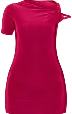 Slinky Twist Shoulder Bodycon Dress-PrettyLittleThing