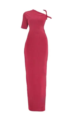Slinky Twist Shoulder Midaxi Dress-PrettyLittleThing New
