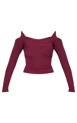 PrettyLittleThing Blouses*Slinky Twist Shoulder Detail Cut Out Top