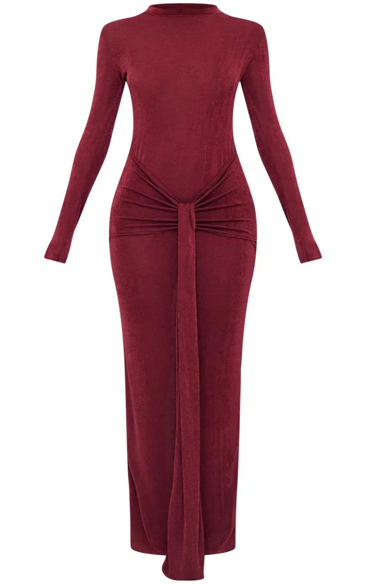 Slinky Wrap Maxi Dress-PrettyLittleThing New