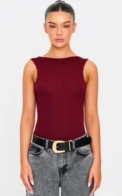 PrettyLittleThing Thanksgiving Outfits*Soft Jersey Open Back Bodysuit