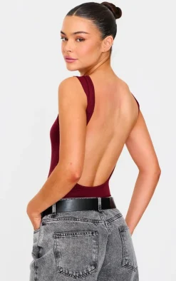 PrettyLittleThing Thanksgiving Outfits*Soft Jersey Open Back Bodysuit