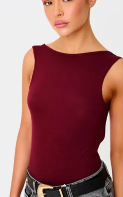 PrettyLittleThing Thanksgiving Outfits*Soft Jersey Open Back Bodysuit