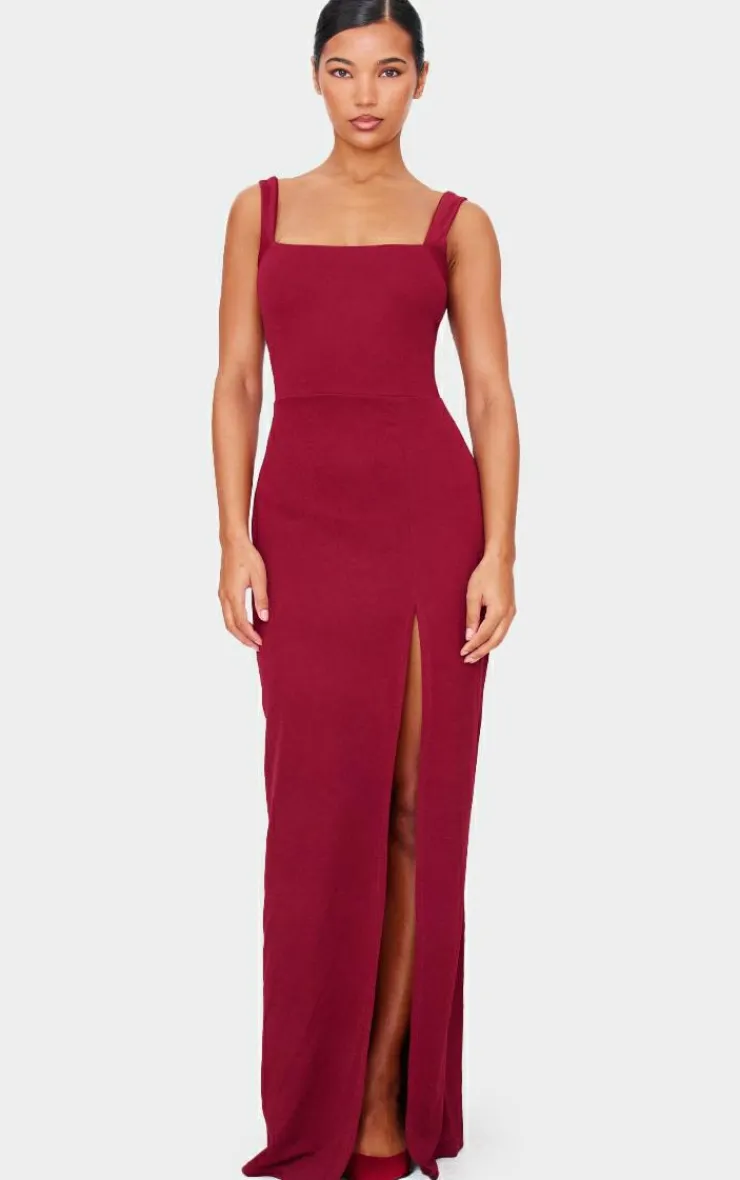 Straight Neck Maxi Dress-PrettyLittleThing Sale