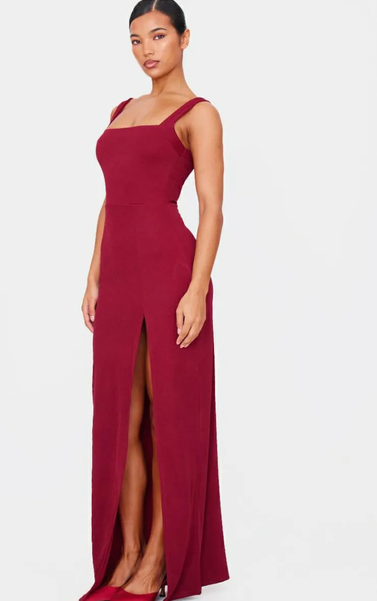 Straight Neck Maxi Dress-PrettyLittleThing Sale