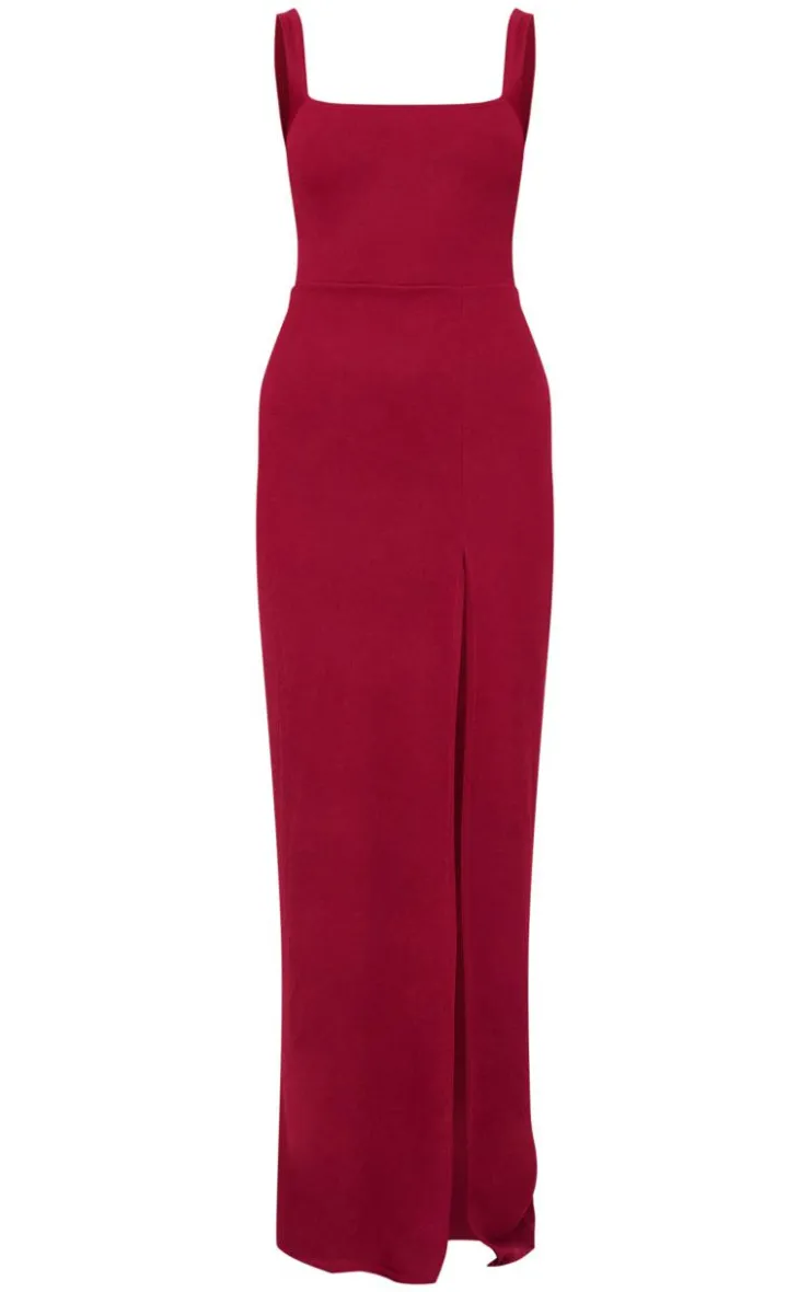 Straight Neck Maxi Dress-PrettyLittleThing Sale