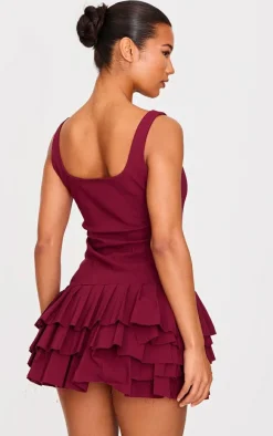 Stretch Woven Extreme Pleated Shift Dress-PrettyLittleThing Hot