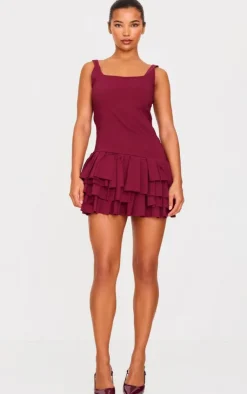 Stretch Woven Extreme Pleated Shift Dress-PrettyLittleThing Hot