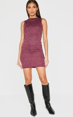 Textured Sleeveless Bodycon Dress-PrettyLittleThing Outlet