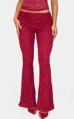Velvet Lace Flare Leg Pants-PrettyLittleThing Clearance