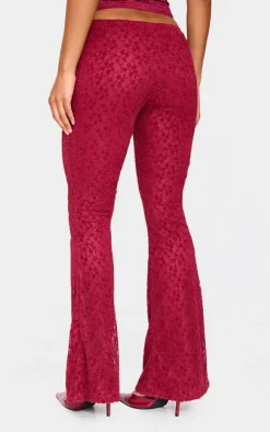 Velvet Lace Flare Leg Pants-PrettyLittleThing Clearance