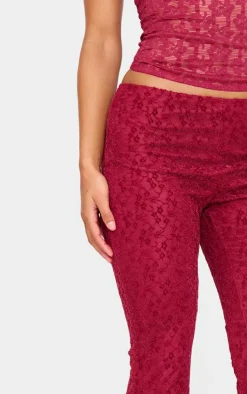 Velvet Lace Flare Leg Pants-PrettyLittleThing Clearance